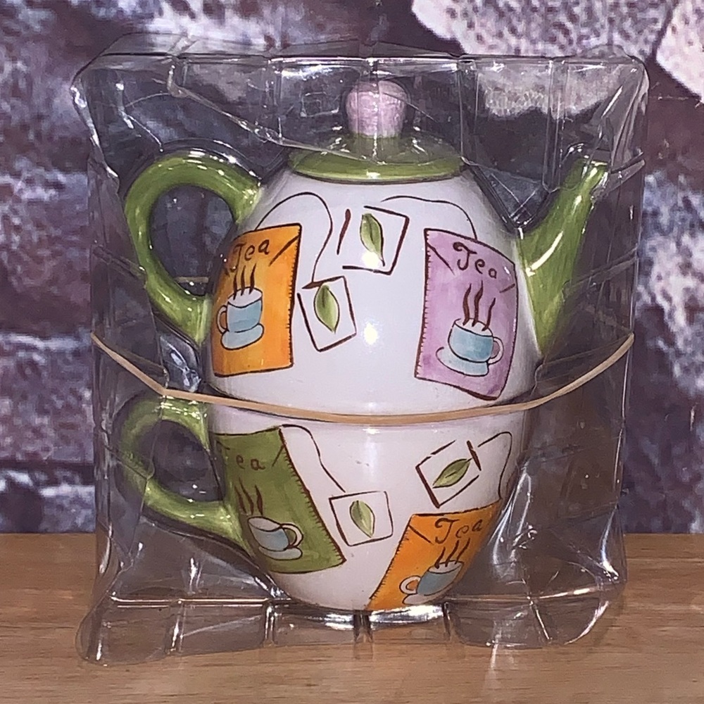 Clay Art Single Serve Teapot with Cup 10oz
